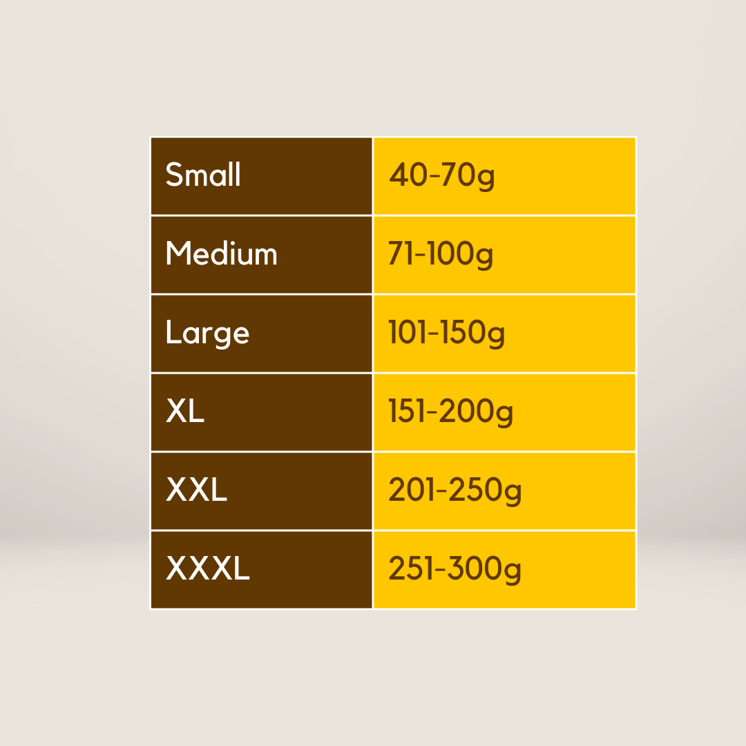 Split Antler Dog Chew Size Chart